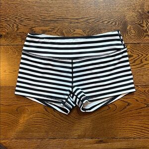 Born Primitive Black and White Striped Athletic Shorts